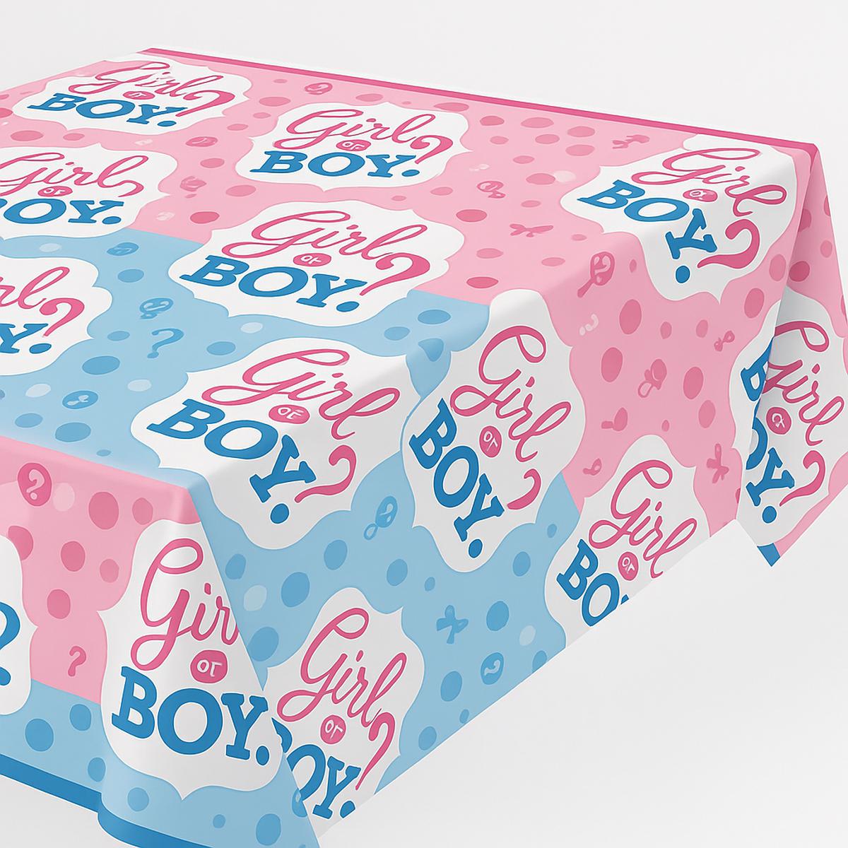 "Girl or Boy?" Gender Reveal Plastic Table Cover